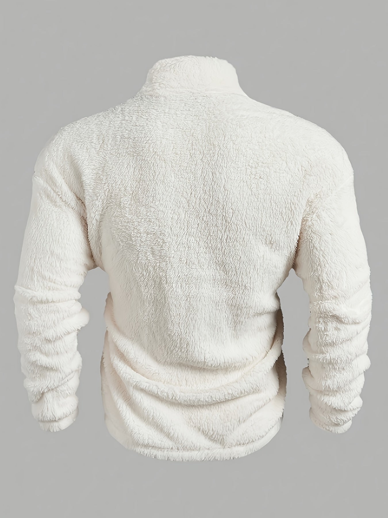 Men's Fleece Half-Zip Pullover - Stand Collar Sweatshirt