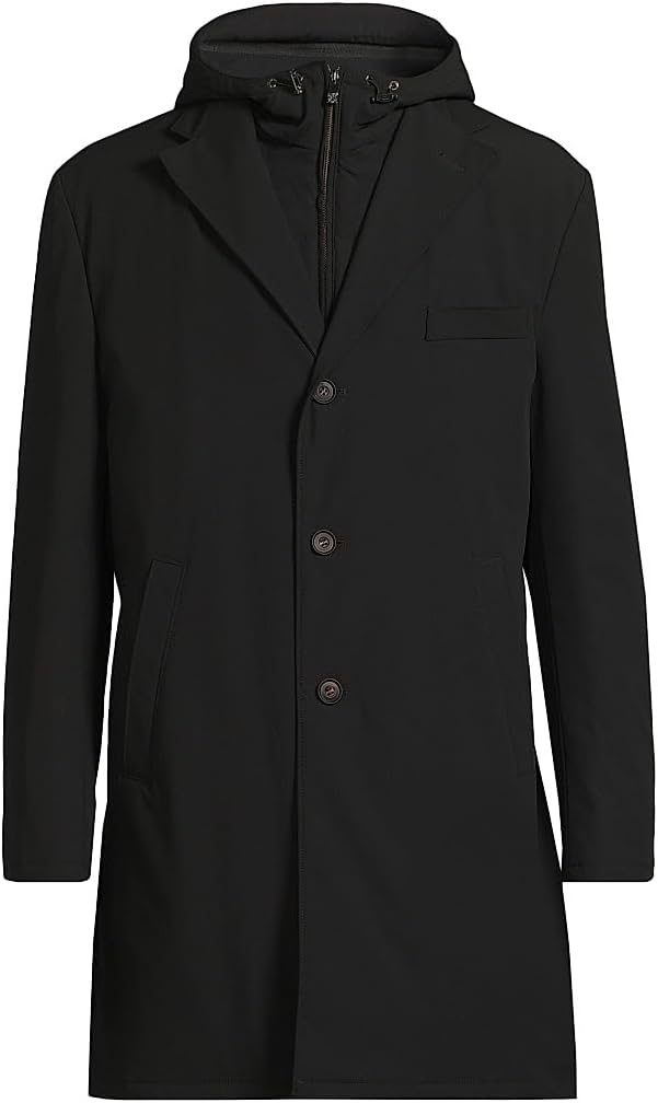 Corneliani, Peformance Stretch-Nylon Overcoat, 54 (44), Black :Luxury