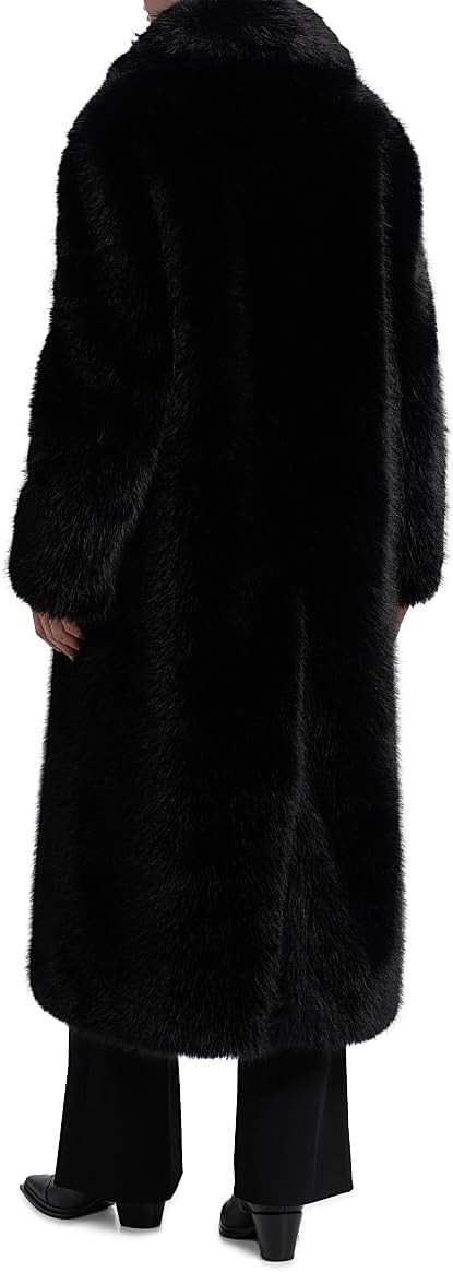 Mercer Collective, Mink Stripe Faux-Fur Coat, Small, Black : Luxury