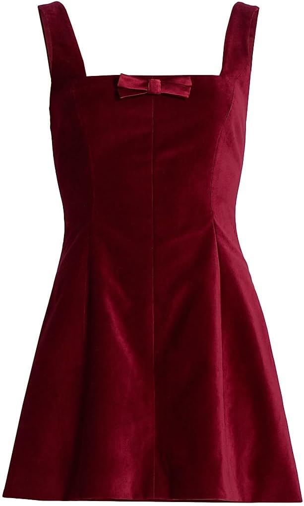 Markarian, Brooke Velvet Fit & Flare Minidress, 6, Burgandy :Luxury