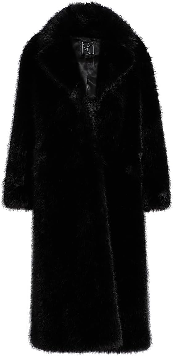 Mercer Collective, Mink Stripe Faux-Fur Coat, Small, Black : Luxury