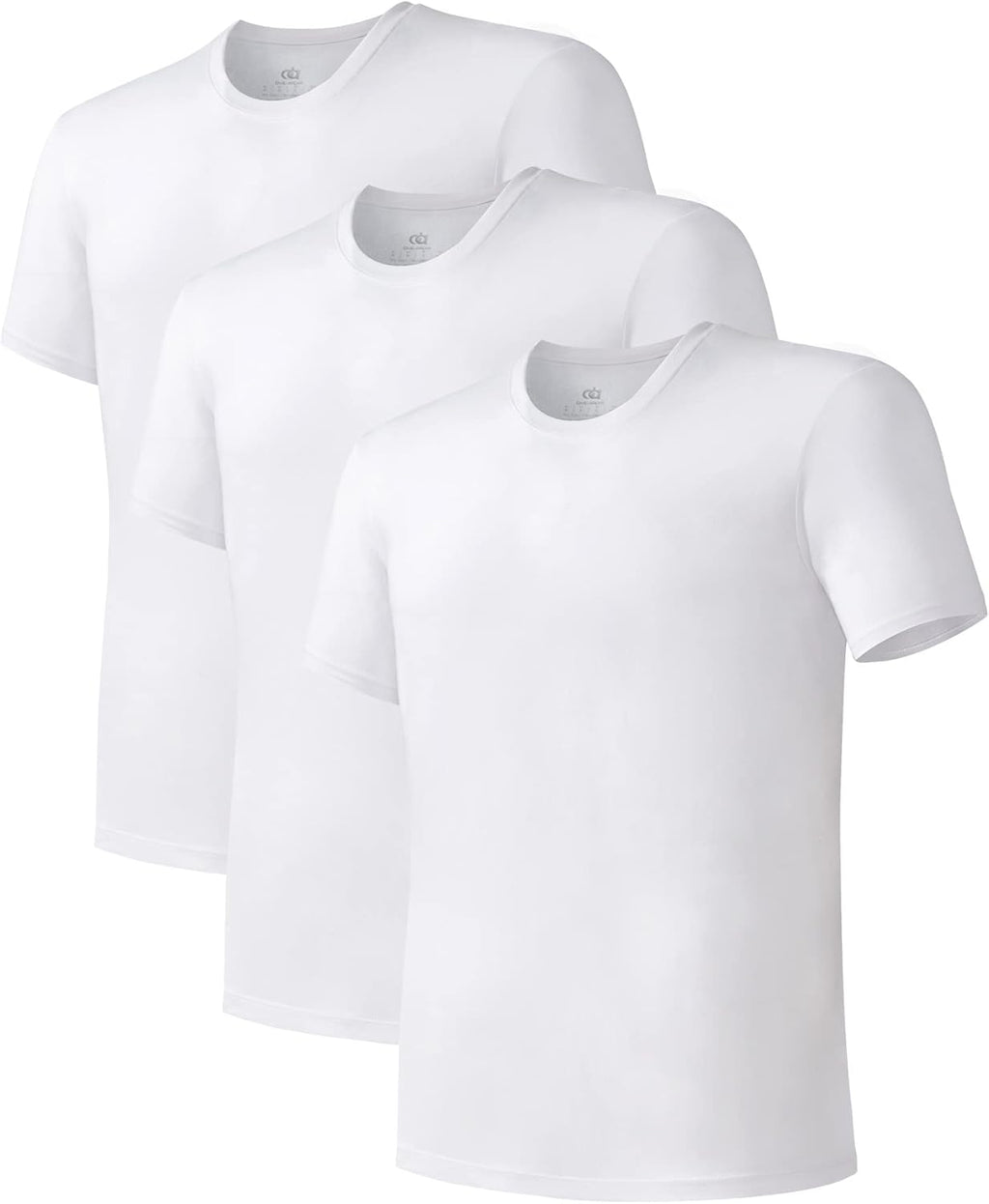 LTF Men's Undershirt Bamboo Rayon Moisture-Wicking Crewneck T-Shirts Stretch Tees for Men, 3 or 5 Pack