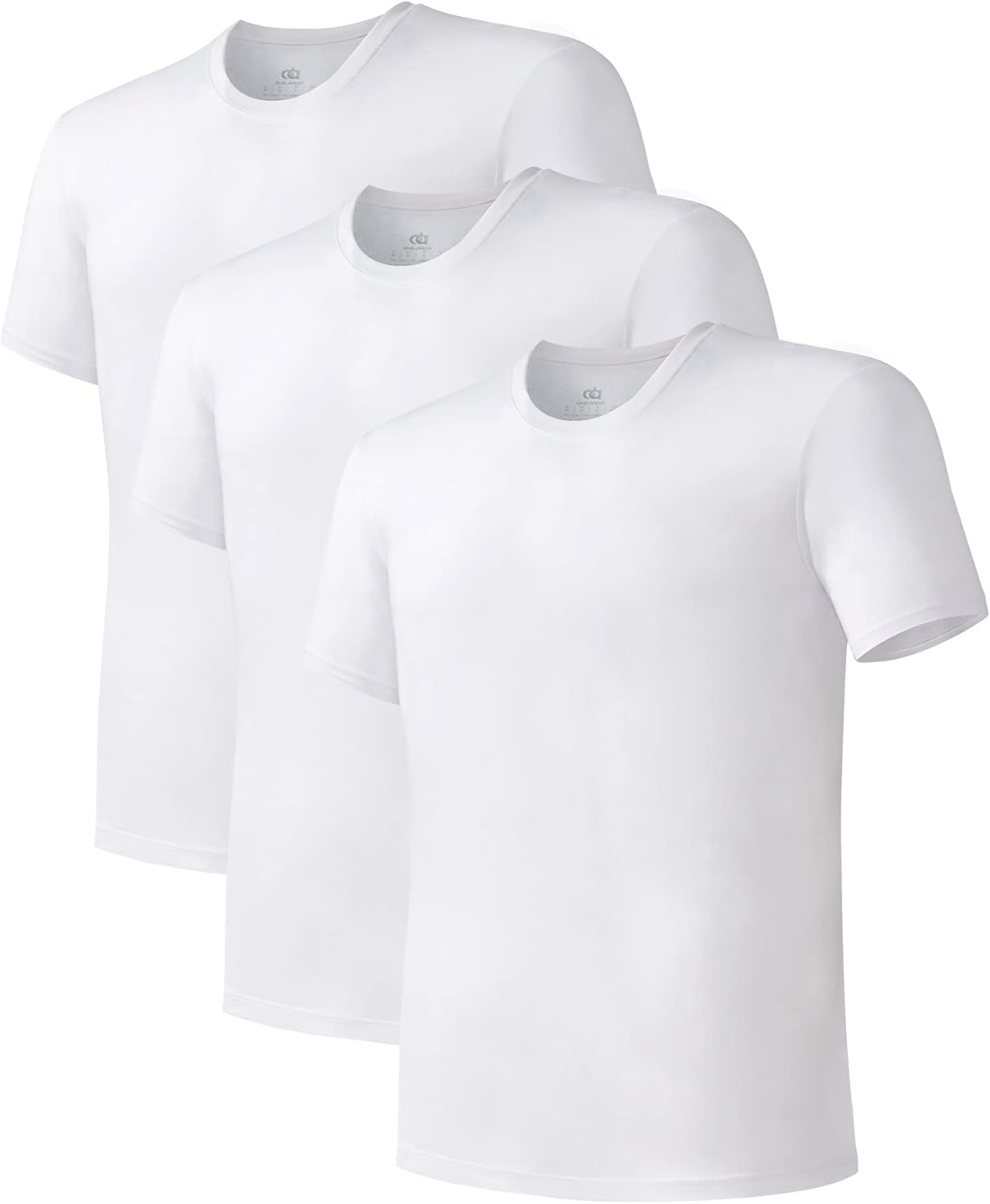 LTF Men's Undershirt Bamboo Rayon Moisture-Wicking Crewneck T-Shirts Stretch Tees for Men, 3 or 5 Pack