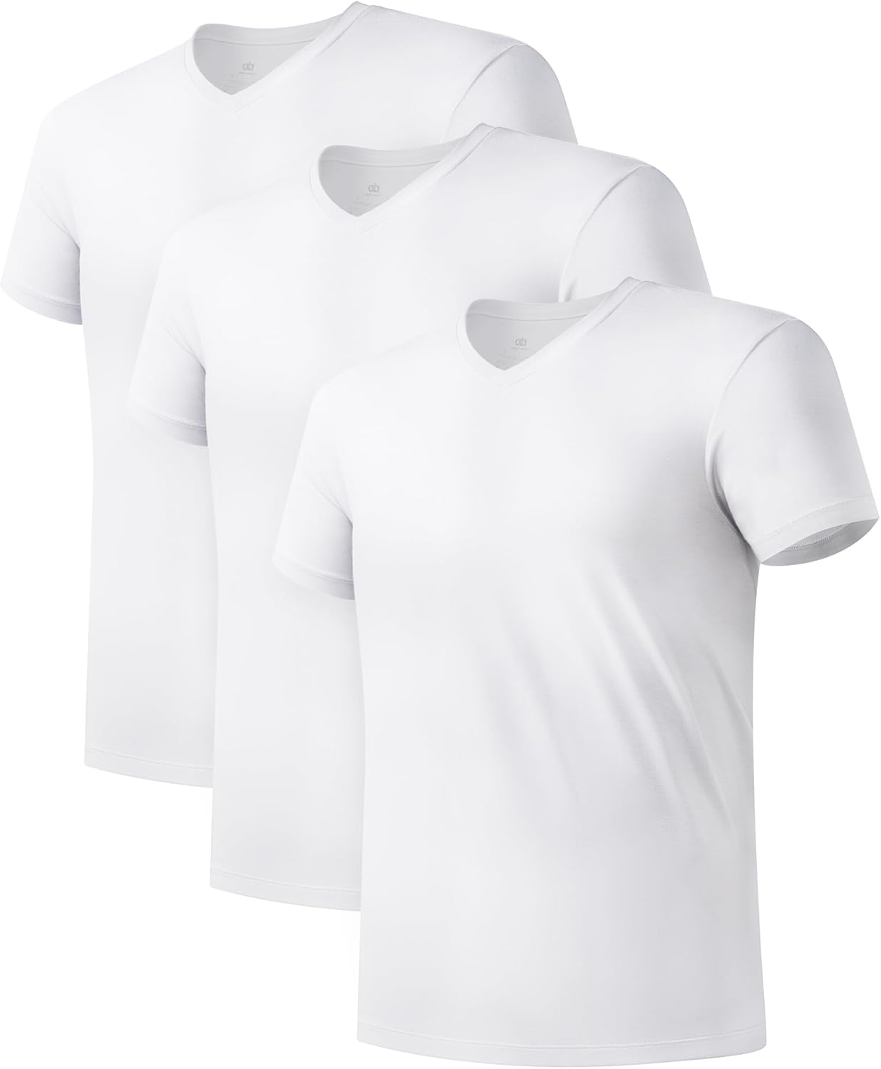 LTF Men's Undershirts Micro Modal Ultra Soft T-Shirts Stretch Moisture-Wicking Crewneck/V-Neck Tees for Men, 3-Pack