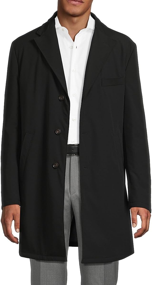Corneliani, Peformance Stretch-Nylon Overcoat, 54 (44), Black :Luxury