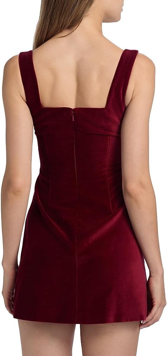 Markarian, Brooke Velvet Fit & Flare Minidress, 6, Burgandy :Luxury