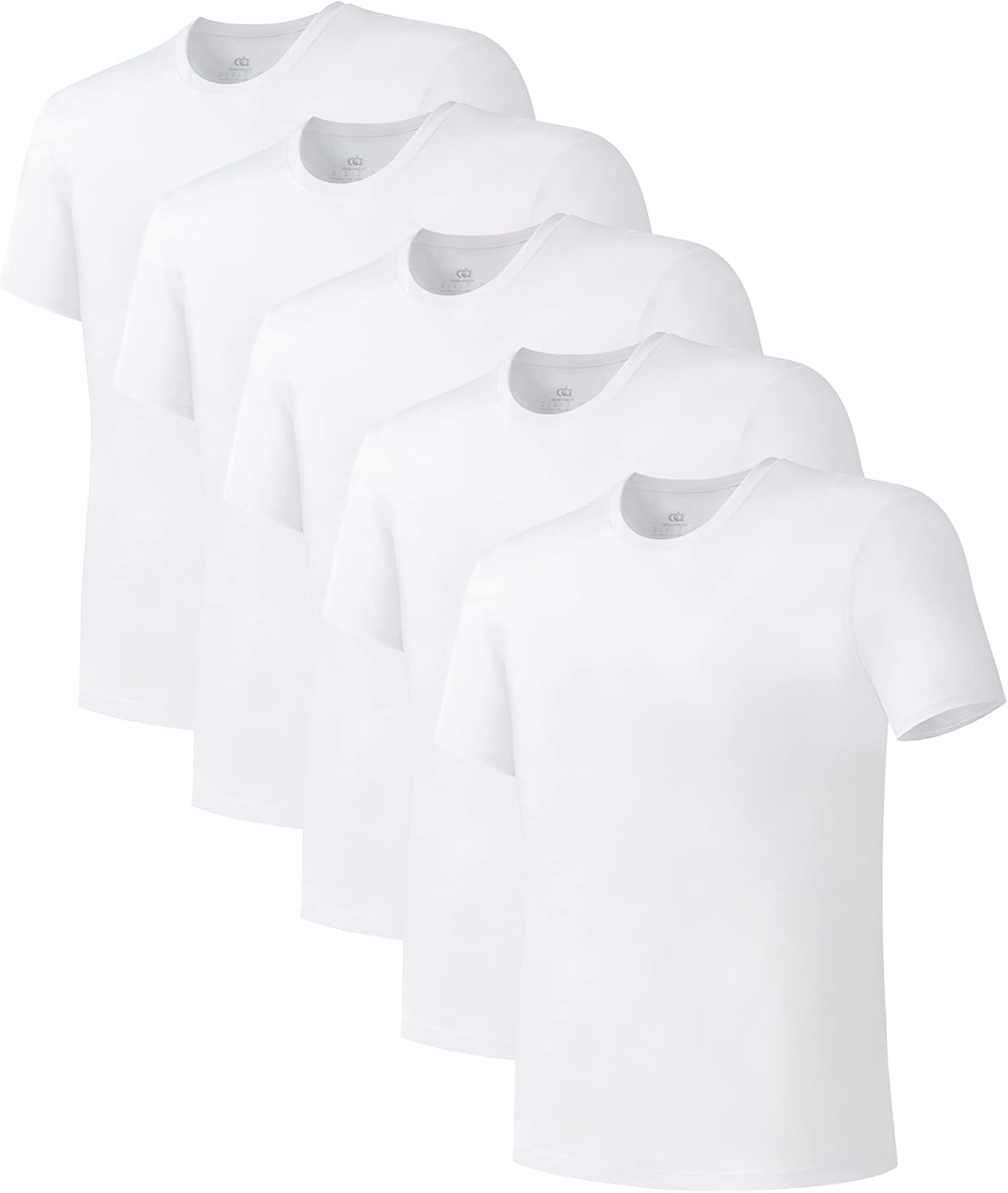 LTF Men's Undershirt Bamboo Rayon Moisture-Wicking Crewneck T-Shirts Stretch Tees for Men, 3 or 5 Pack