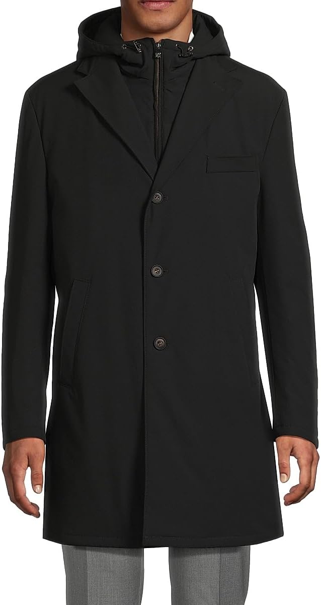 Corneliani, Peformance Stretch-Nylon Overcoat, 54 (44), Black :Luxury