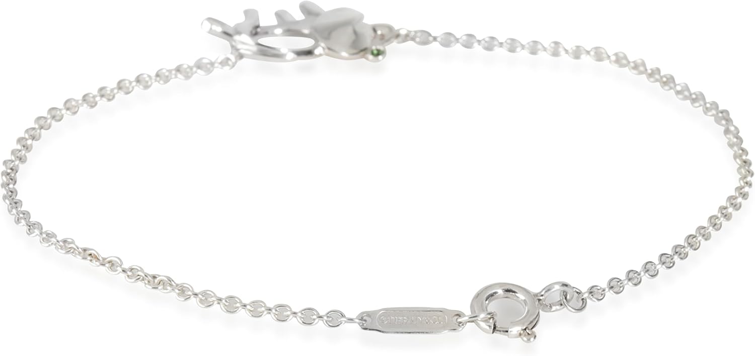 Tiffany & Co., Pre-Loved Save The Wild Elephant Bracelet, Sterling Silver, Tsavorite, 6 in : Luxury