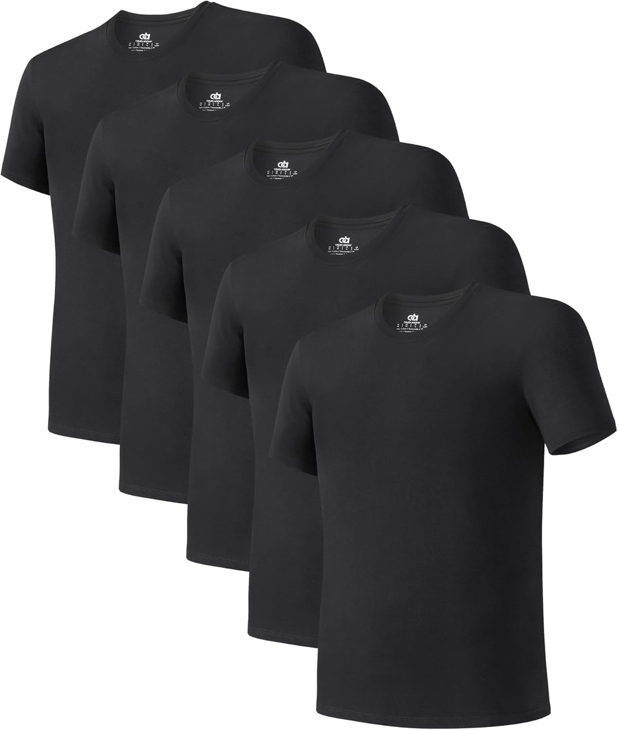 LTF Men's Undershirt Bamboo Rayon Moisture-Wicking Crewneck T-Shirts Stretch Tees for Men, 3 or 5 Pack