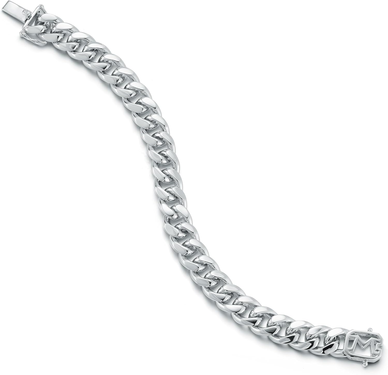 MATEO New York, Classic Cuban Link Chain Bracelet, 8in, Sterling Silver : Clothing, Shoes & Jewelry