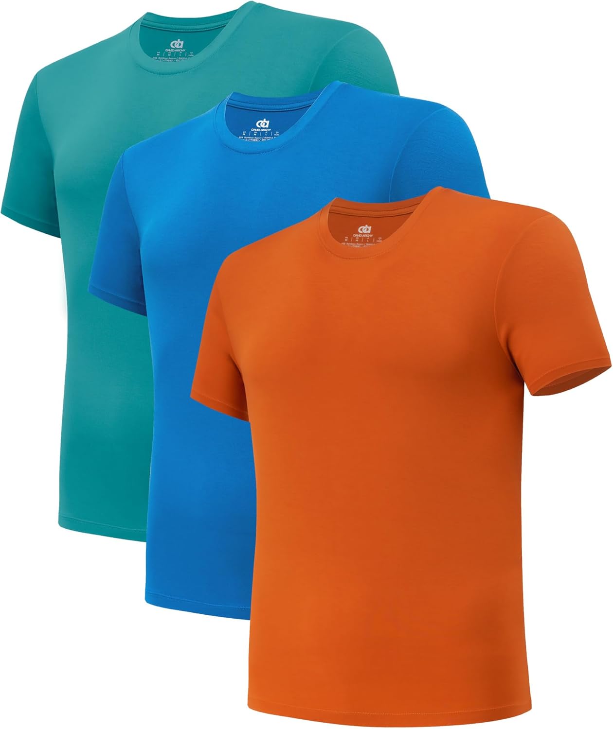 LTF Men's Undershirt Bamboo Rayon Moisture-Wicking Crewneck T-Shirts Stretch Tees for Men, 3 or 5 Pack