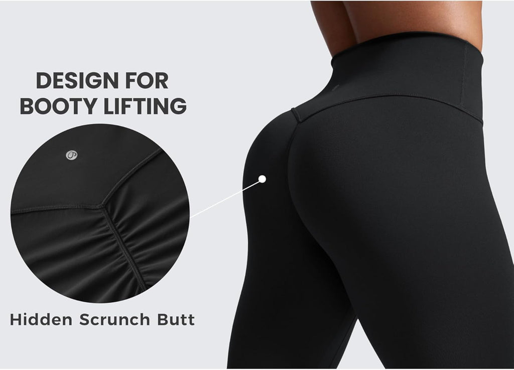 CRZ YOGA Secretsculpt Womens Butterlift Scrunch Butt Workout Leggings 25" - No Front Seam High Waisted Yoga Pants Booty