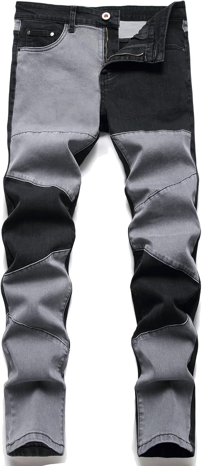 AITITIA Men's Ripped Regular Fit Jeans