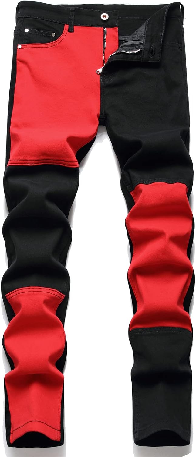 AITITIA Men's Ripped Regular Fit Jeans