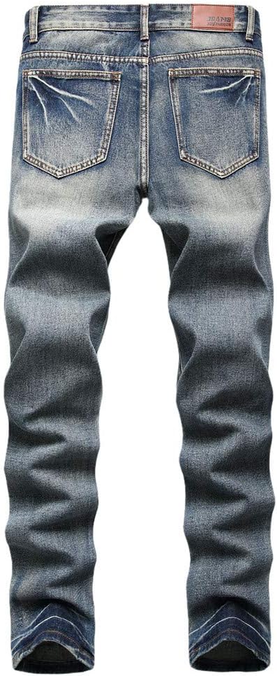 AITITIA Men's Ripped Regular Fit Jeans