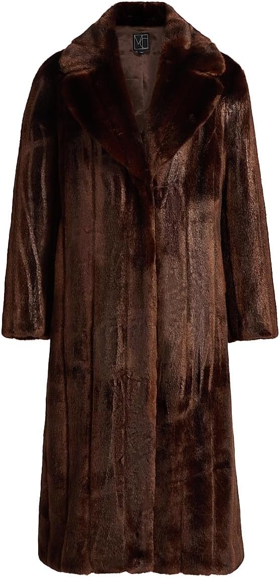 Mercer Collective, Mink Stripe Faux-Fur Coat, Small, Black : Luxury