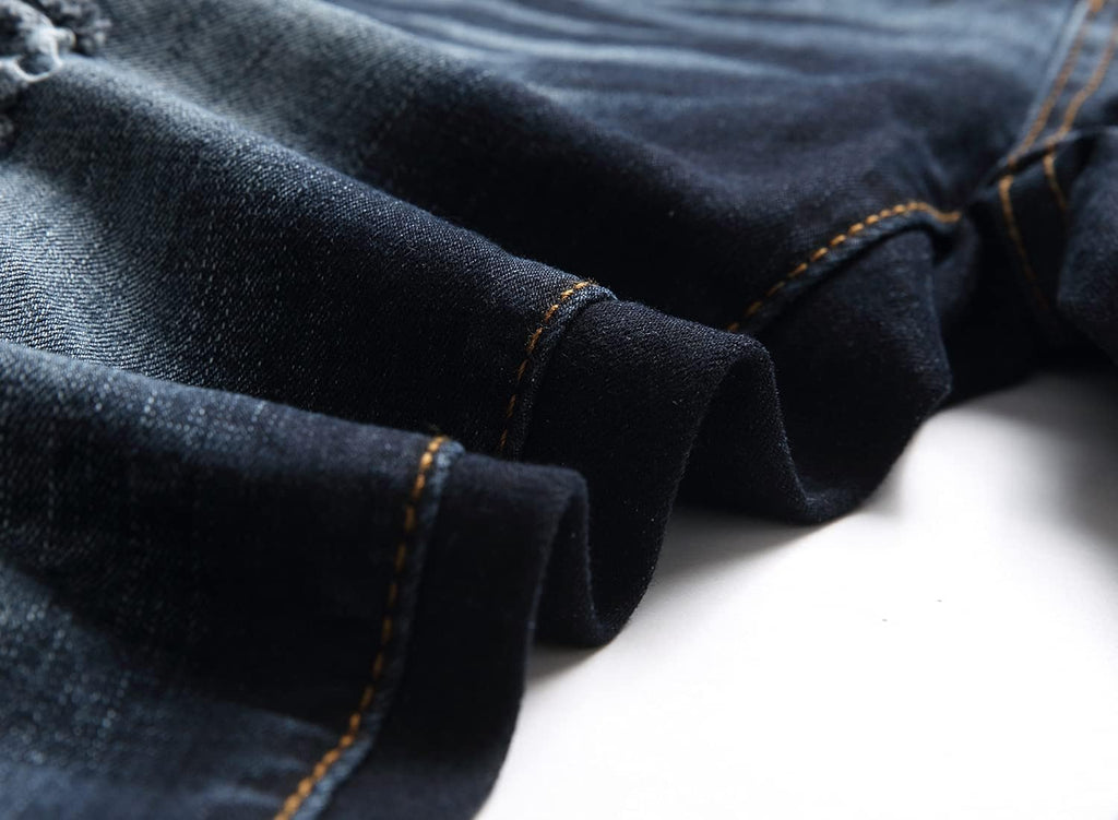 JUNBAOSS Men's Slim Fit Stretch Jeans Ripped Skinny Jeans for Men, Distressed Straight Leg Fashion Comfort Flex Waist Pants