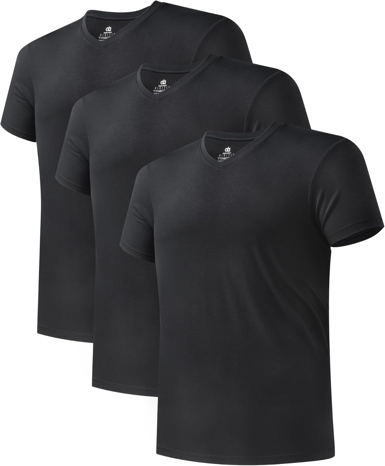 LTF Men's Undershirts Micro Modal Ultra Soft T-Shirts Stretch Moisture-Wicking Crewneck/V-Neck Tees for Men, 3-Pack