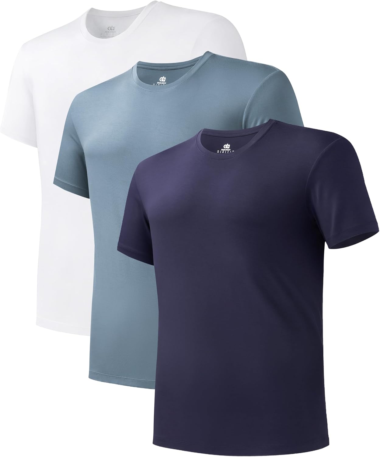 LTF Men's Undershirt Bamboo Rayon Moisture-Wicking Crewneck T-Shirts Stretch Tees for Men, 3 or 5 Pack