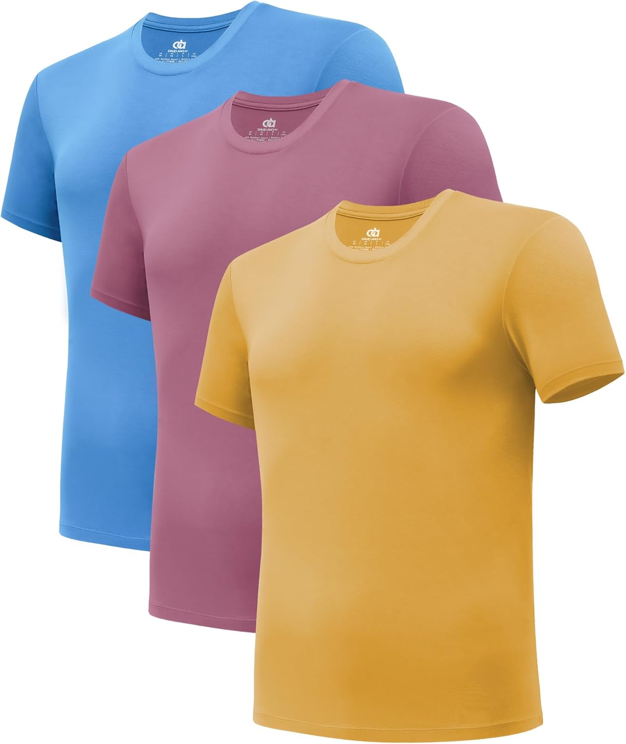 LTF Men's Undershirt Bamboo Rayon Moisture-Wicking Crewneck T-Shirts Stretch Tees for Men, 3 or 5 Pack