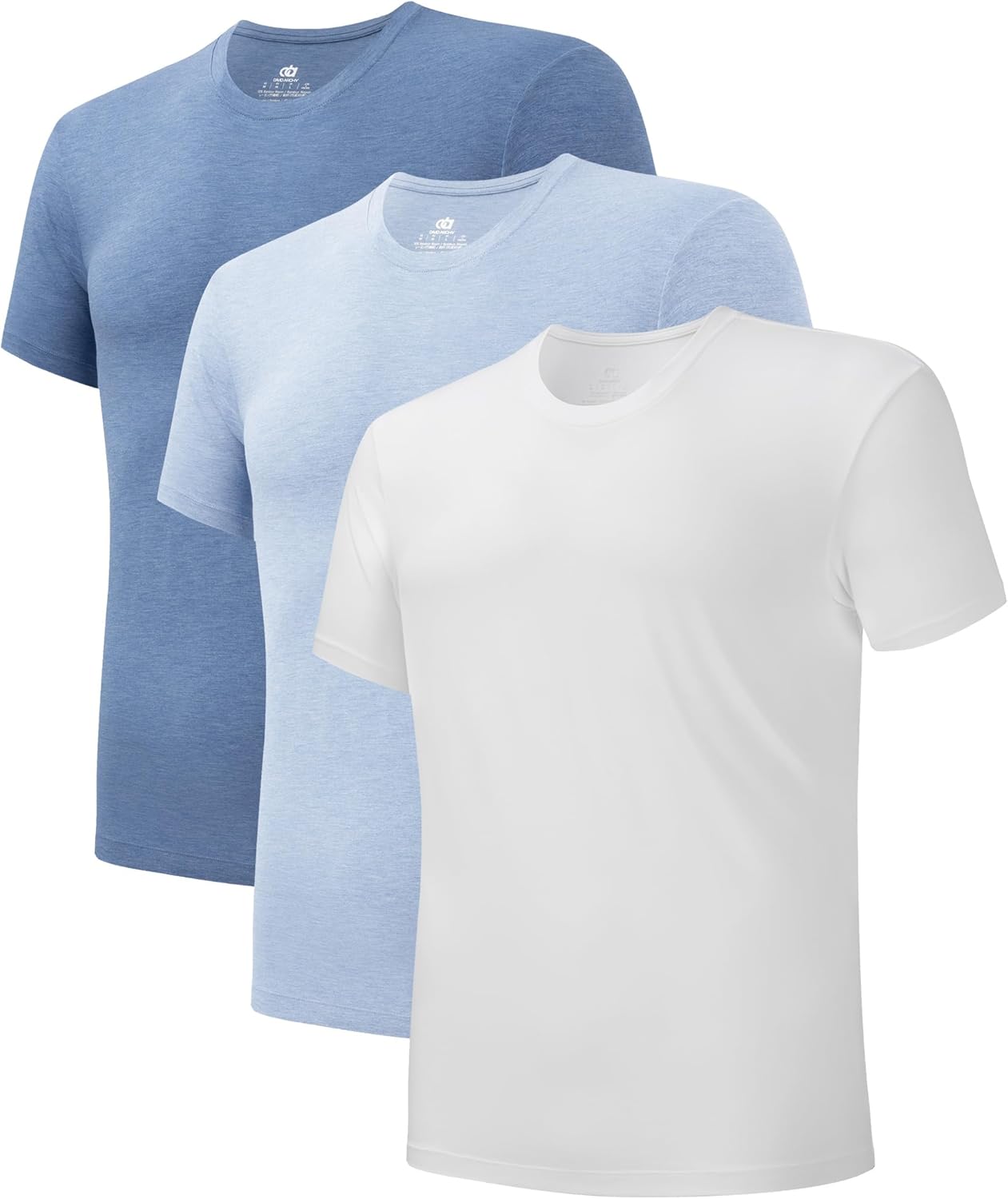 LTF Men's Undershirt Bamboo Rayon Moisture-Wicking Crewneck T-Shirts Stretch Tees for Men, 3 or 5 Pack