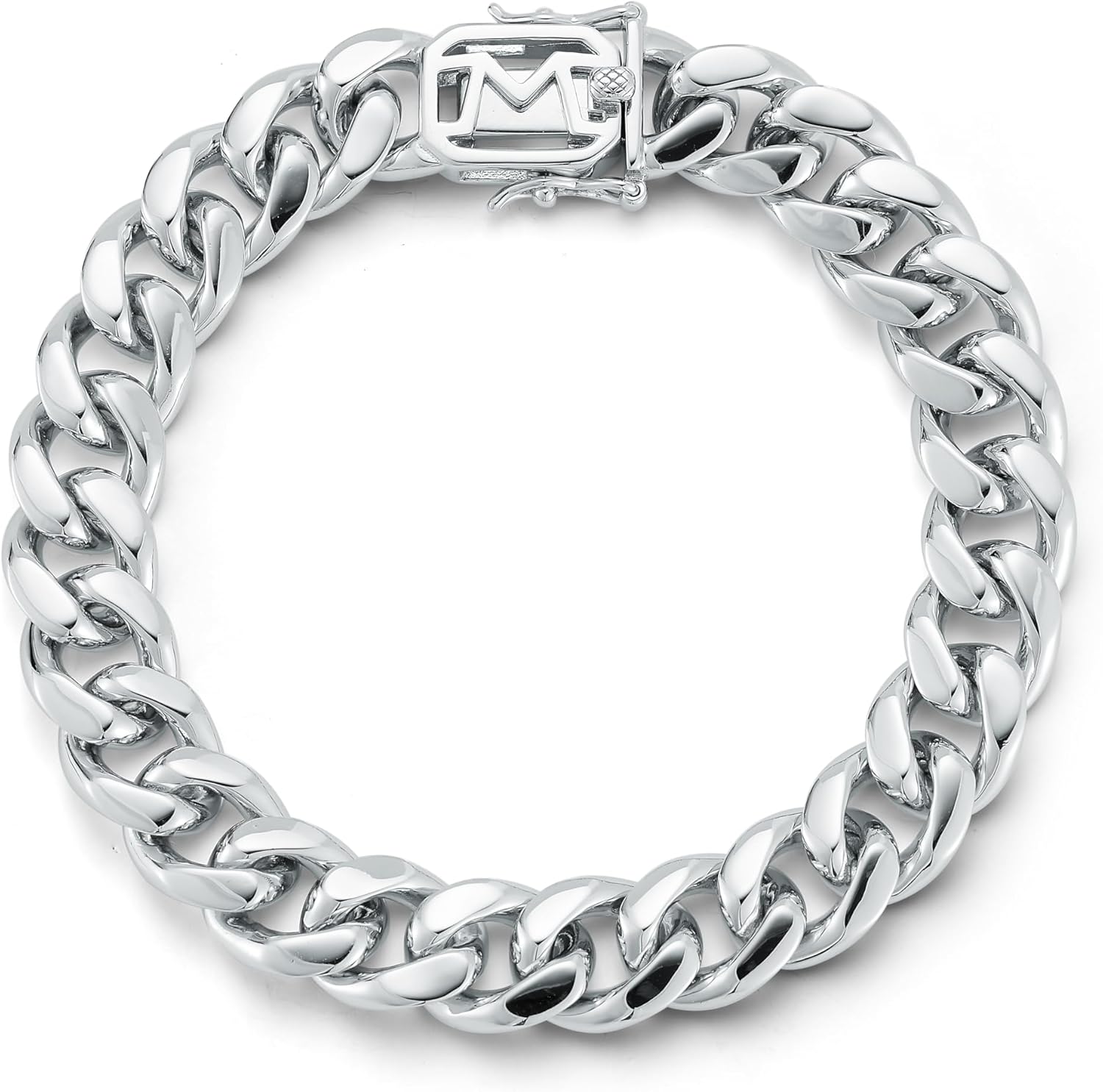 MATEO New York, Classic Cuban Link Chain Bracelet, 8in, Sterling Silver : Clothing, Shoes & Jewelry