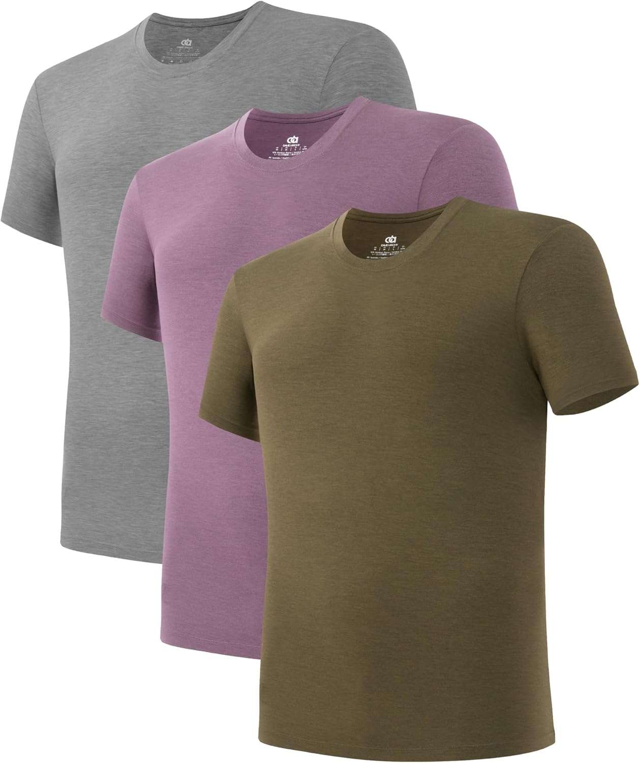 LTF Men's Undershirt Bamboo Rayon Moisture-Wicking Crewneck T-Shirts Stretch Tees for Men, 3 or 5 Pack