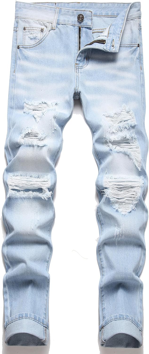 AITITIA Men's Ripped Regular Fit Jeans