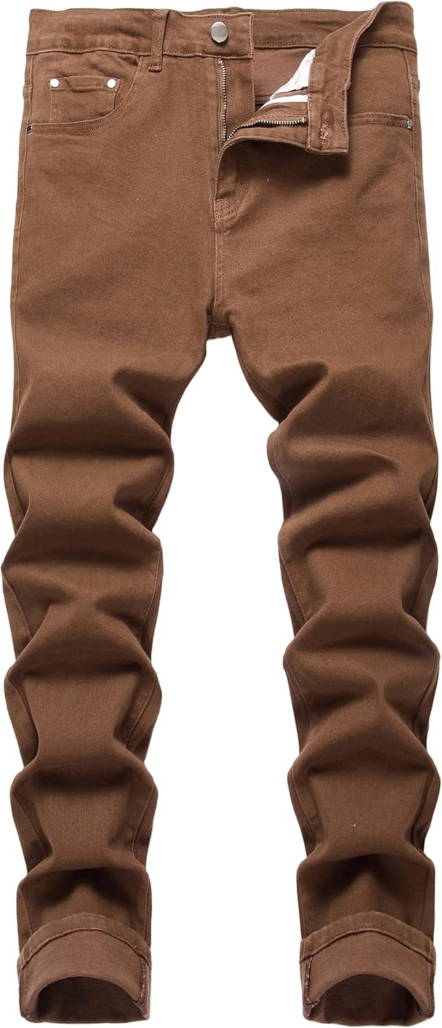 JUNBAOSS Men's Slim Fit Stretch Jeans Ripped Skinny Jeans for Men, Distressed Straight Leg Fashion Comfort Flex Waist Pants