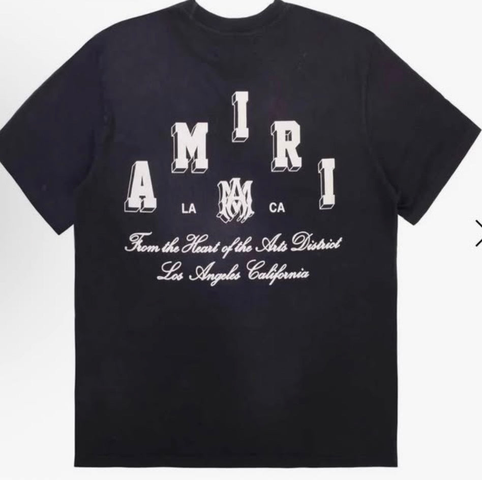 AMIRI COLLEGIATE BLACK TEE