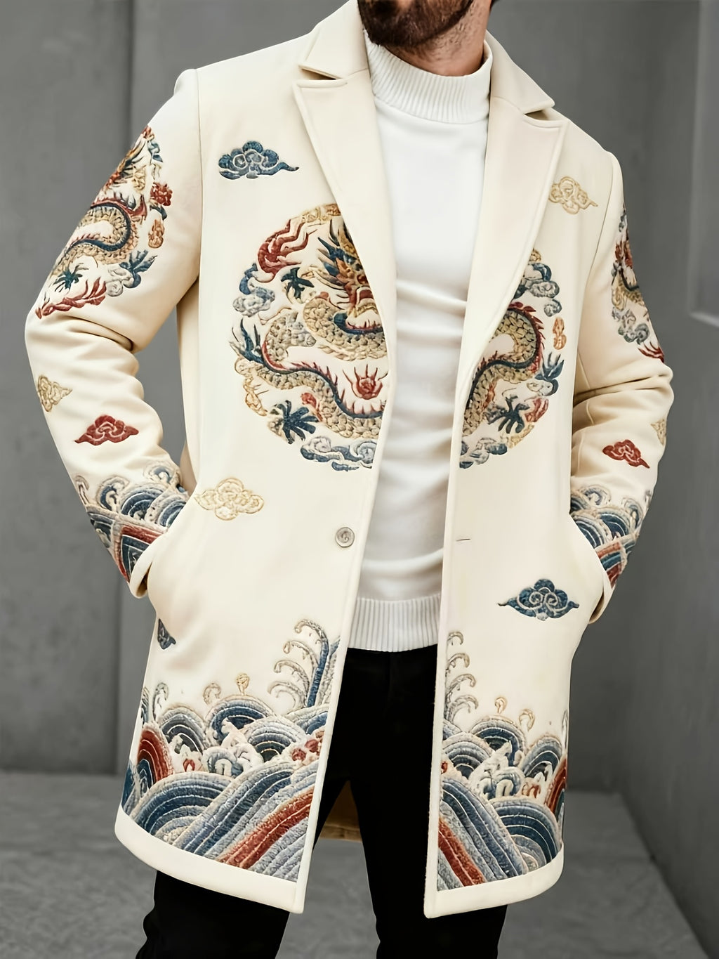 Men'S Winter Coat - Windproof Cold Weather Jacket, Double-Breasted Button Front Closure, Elegant Formal & Casual Outerwear for Halloween, Thanksgiving, Christmas, New Year'S Eve - Durable Construction, Winter Coats